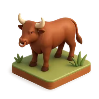 3D isometric icon of Bull