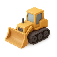 3D isometric icon of Bulldozer