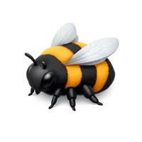 Isometric 3D bumblebee icon for free download, ideal for nature, garden, and pollinator themed designs.