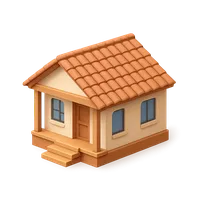 3D isometric icon of Bungalow