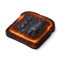 Burnt toast isometric 3D icon, free download for breakfast, kitchen, and food design projects