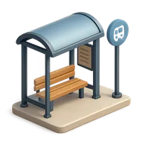 3D isometric icon of Bus Shelter