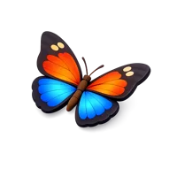 Isometric 3D butterfly icon inspired by a cloudless sulphur butterfly, free to download for nature and wildlife designs.