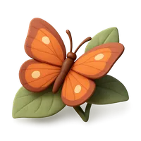 3D isometric icon of Butterfly