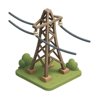 3D isometric icon of Cable Tower