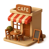 3D isometric icon of Cafe