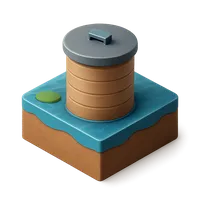3D isometric icon of Caisson