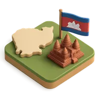 3D isometric icon of Cambodia