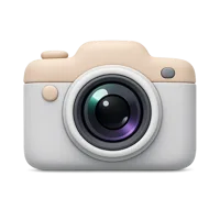Front-facing camera 3D icon for photography apps, media interfaces, and gallery UI design