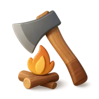3D isometric icon of Camp Axe