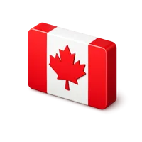 Canada Flag isometric 3D icon with red and white design and maple leaf symbol