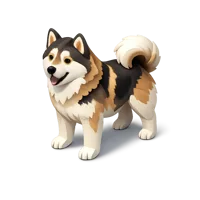 Canadian Inuit Dog isometric 3D icon, free downloadable northern sled dog illustration