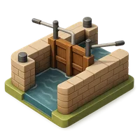 3D isometric icon of Canal Lock
