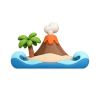 Canary Islands front-facing 3D UI icon in a premium non-isometric style, free to download for travel and tourism designs.