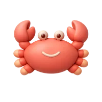 Cancer zodiac front-facing 3D UI icon for astrology, horoscope, and star sign interface designs