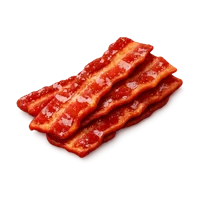 Candied bacon isometric 3D icon for breakfast menus, food apps, and restaurant branding