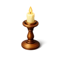 Candlestick isometric 3D icon for home decor, lighting, and interior design projects