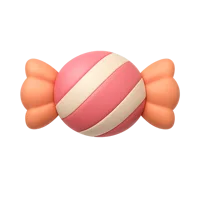 Candy 3D icon in a premium front-facing non-isometric style for food, rewards, and playful UI design