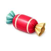 Candy Wrapper isometric 3D icon for confectionery, snack packaging, and sweet retail visuals