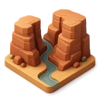 3D isometric icon of Canyon