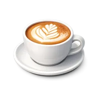 Cappuccino isometric 3D icon for cafe menus, coffee apps, and beverage branding