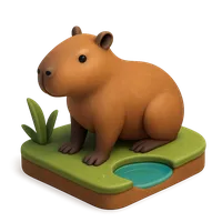 3D isometric icon of Capybara
