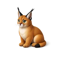 Isometric 3D Caracal icon featuring a wild cat design for wildlife, safari, and nature themed visuals.