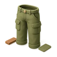 3D isometric icon of Cargo Pants