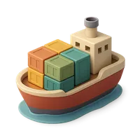 3D isometric icon of Cargo Ship