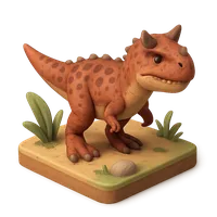 3D isometric icon of Carnotaurus