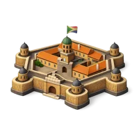 Isometric 3D icon of the Castle of Good Hope, a historic fortress landmark in Cape Town, South Africa.