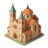 3D isometric icon of Cathedral