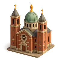3D isometric icon of Cathedral Basilica of the Immaculate Conception