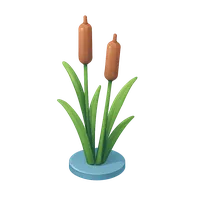 3D isometric icon of Cattail