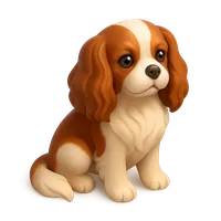 3D isometric icon of Cavalier King Charles Spaniel
