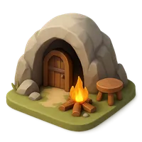 3D isometric icon of Cave Dwelling