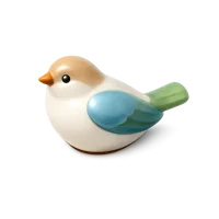 Ceramic bird isometric 3D icon for home decor, pottery, and decorative interior design visuals