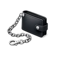 Chain Wallet isometric 3D icon for fashion accessory, retail, and streetwear design projects