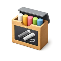 Chalk Box isometric 3D icon for classroom, school, and education themed designs