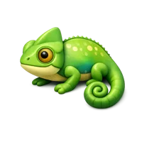 Chameleon isometric 3D icon for wildlife, reptile, and nature-themed designs