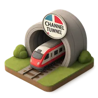 3D isometric icon of Channel Tunnel