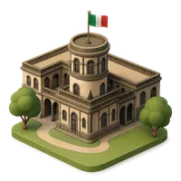 3D isometric icon of Chapultepec Castle
