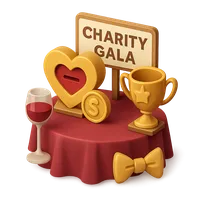 3D isometric icon of Charity Gala