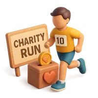 3D isometric icon of Charity Run
