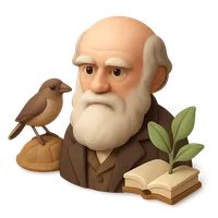 3D isometric icon of Charles Darwin