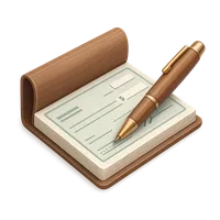 3D isometric icon of Checkbook