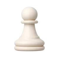 Front-facing chess pawn 3D icon for game UI, strategy apps, and board game interfaces