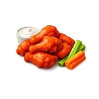 Chicken Wings isometric 3D icon for food menus, restaurant apps, and delivery graphics