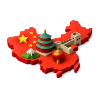 China isometric 3D icon for travel, geography, map, and country-related designs