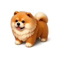 Chow Chow isometric 3D icon, free downloadable fluffy dog breed illustration for pet and animal designs